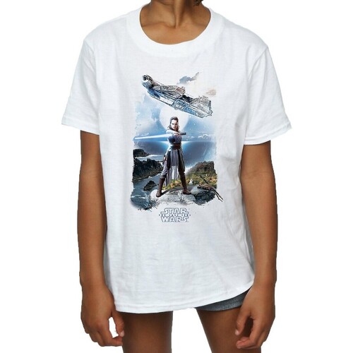 Abbigliamento Bambina T-shirts a maniche lunghe Star Wars: The Last Jedi BI1282 Bianco