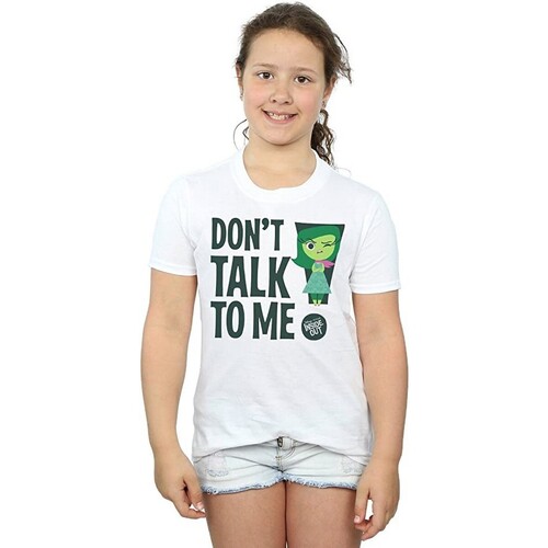 Abbigliamento Bambina T-shirts a maniche lunghe Inside Out Don't Talk To Me Bianco