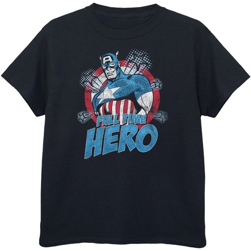 Abbigliamento Bambino T-shirt maniche corte Captain America Full Time Hero Nero
