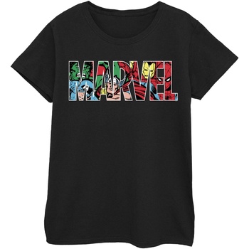 Abbigliamento Donna T-shirts a maniche lunghe Marvel BI1346 Nero