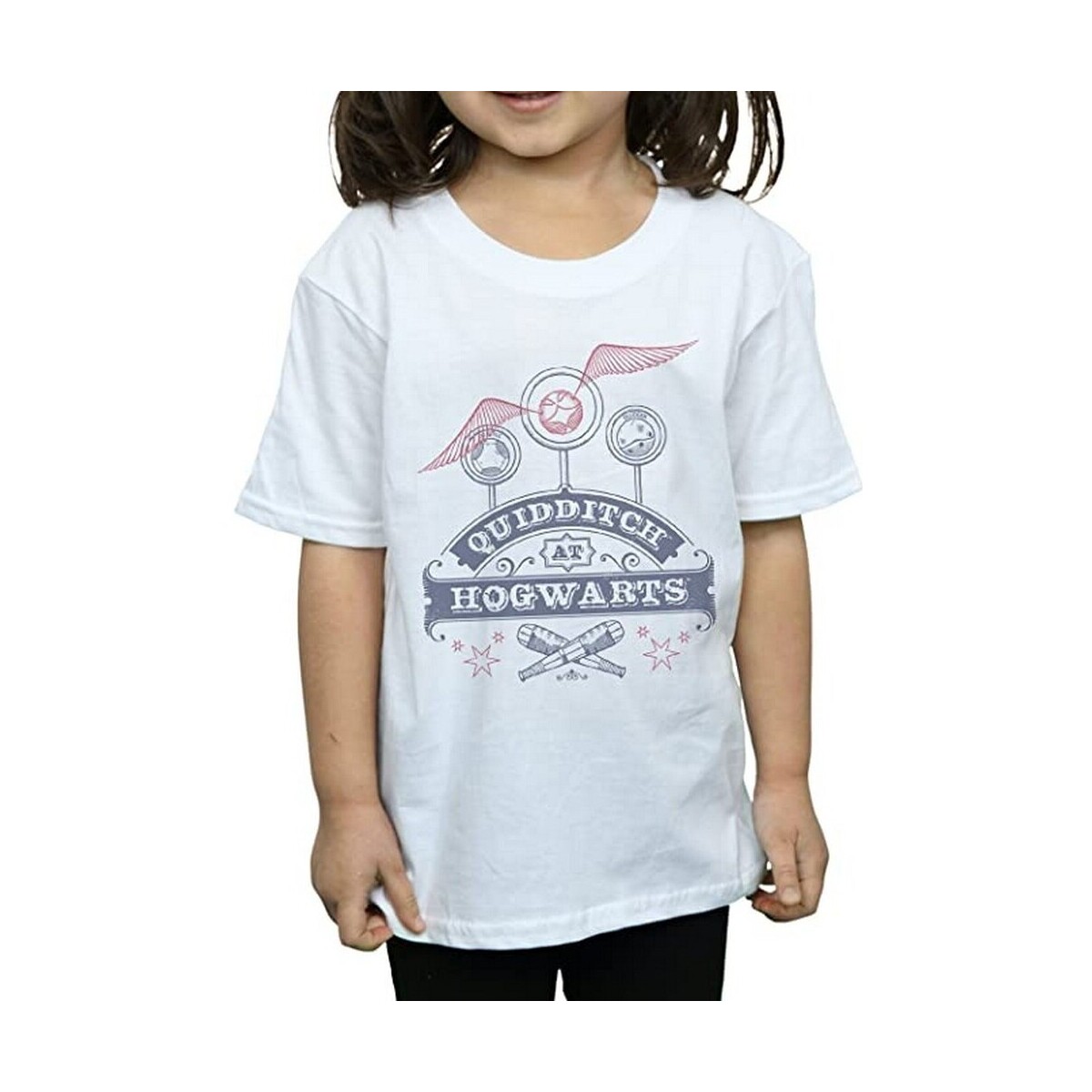 Abbigliamento Bambina T-shirts a maniche lunghe Harry Potter Quidditch At Hogwarts Bianco