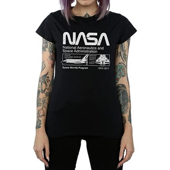 Abbigliamento Donna T-shirts a maniche lunghe Nasa Classic Space Shuttle Nero