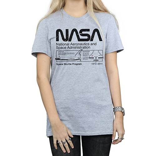Abbigliamento Donna T-shirts a maniche lunghe Nasa Classic Space Shuttle Grigio