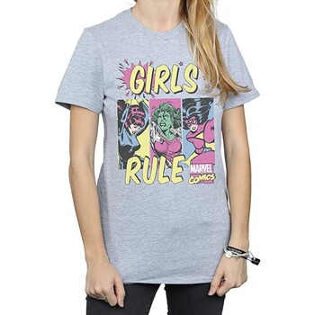 Abbigliamento Donna T-shirts a maniche lunghe Marvel Girls Rule Grigio