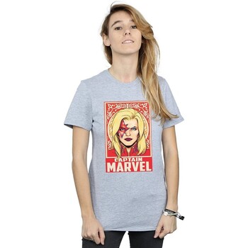 Abbigliamento Donna T-shirts a maniche lunghe Captain Marvel  Grigio