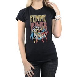 Abbigliamento Donna T-shirts a maniche lunghe Dc Comics Femme Power Nero
