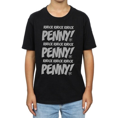 Abbigliamento Bambino T-shirt maniche corte The Big Bang Theory Knock Knock Penny Nero