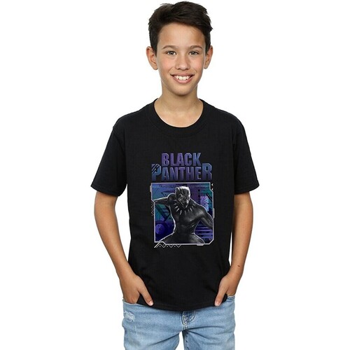 Abbigliamento Bambino T-shirt maniche corte Black Panther Tech Badge Nero