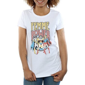Abbigliamento Donna T-shirts a maniche lunghe Dc Super Hero Girls Femme Power Bianco