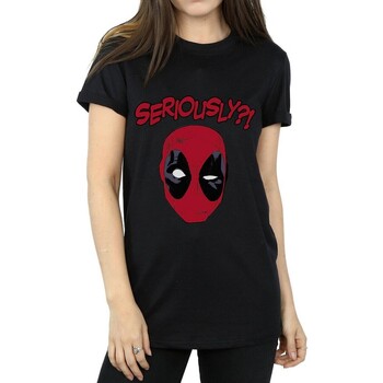 Abbigliamento Donna T-shirts a maniche lunghe Deadpool Seriously Nero