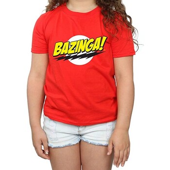 Abbigliamento Bambina T-shirts a maniche lunghe The Big Bang Theory Bazinga Rosso