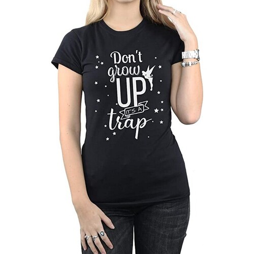 Abbigliamento Donna T-shirts a maniche lunghe Tinkerbell Don't Grow Up Nero