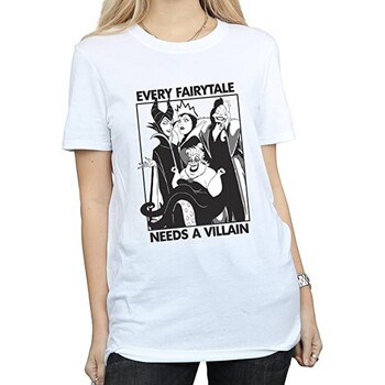 Abbigliamento Donna T-shirts a maniche lunghe Disney Every Fairy Tale Needs A Villain Bianco