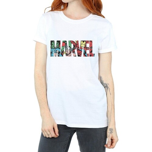 Abbigliamento Donna T-shirts a maniche lunghe Marvel BI1677 Bianco