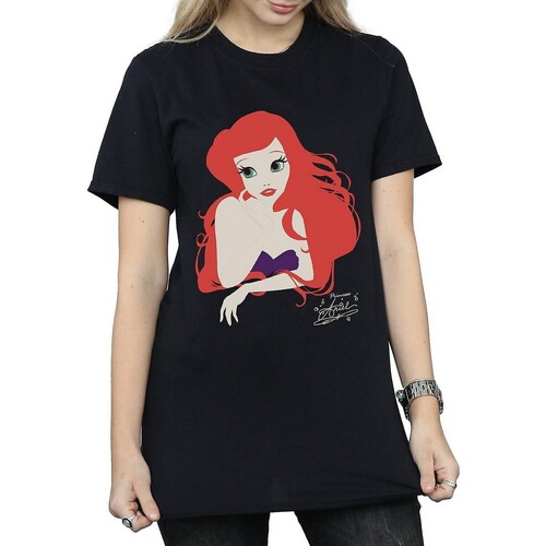 Abbigliamento Donna T-shirts a maniche lunghe The Little Mermaid BI1697 Nero