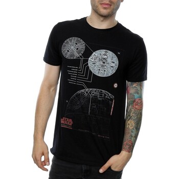 Abbigliamento Uomo T-shirts a maniche lunghe Star Wars: Rogue One Death Star Plans Nero