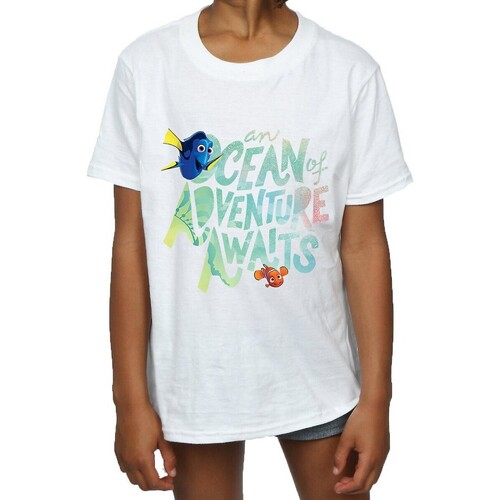Abbigliamento Bambina T-shirts a maniche lunghe Finding Dory Ocean Adventure Bianco