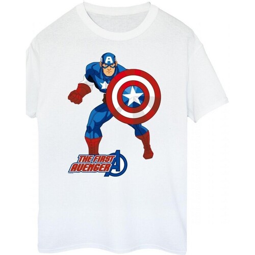 Abbigliamento Donna T-shirts a maniche lunghe Captain America The First Avenger Bianco