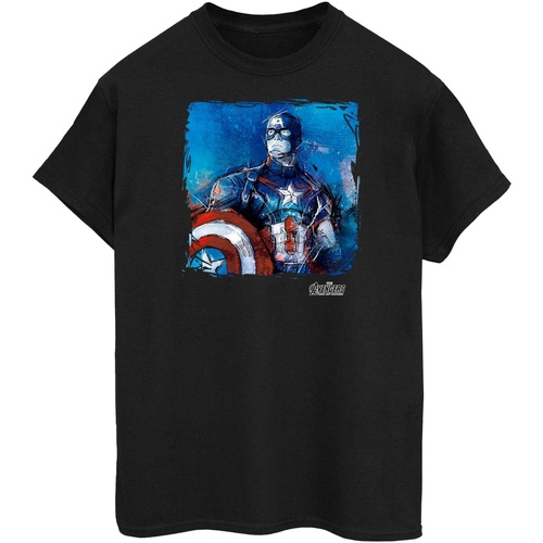 Abbigliamento Uomo T-shirts a maniche lunghe Captain America BI447 Nero