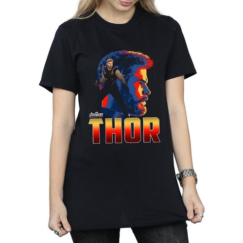 Abbigliamento Donna T-shirts a maniche lunghe Avengers Infinity War BI534 Nero