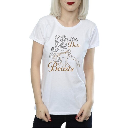 Abbigliamento Donna T-shirts a maniche lunghe Dessins Animés I Only Date Beasts Bianco