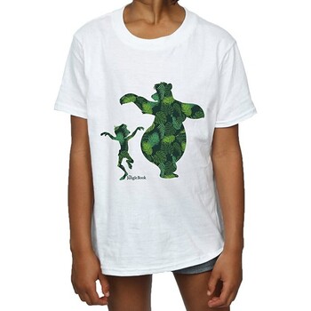 Abbigliamento Bambina T-shirts a maniche lunghe Jungle Book Mowgli And Baloo Dance Bianco