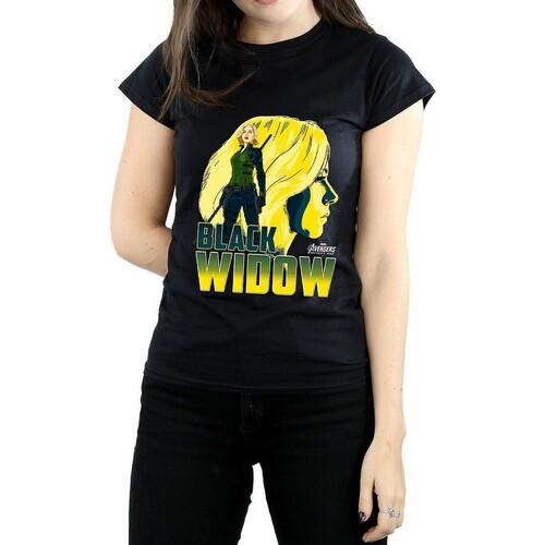 Abbigliamento Donna T-shirts a maniche lunghe Avengers Infinity War BI591 Nero
