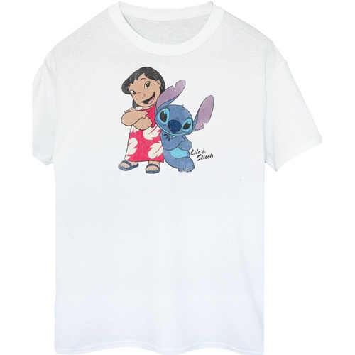 Abbigliamento Bambina T-shirts a maniche lunghe Lilo & Stitch Classic Bianco