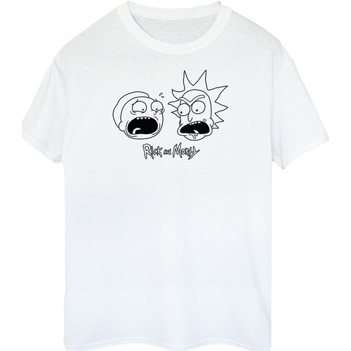 Abbigliamento Uomo T-shirts a maniche lunghe Rick And Morty BI629 Bianco