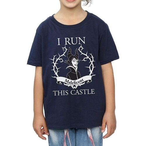 Abbigliamento Bambina T-shirts a maniche lunghe Maleficent I Run This Castle Blu
