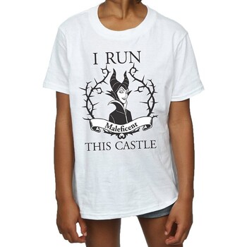 Abbigliamento Bambina T-shirts a maniche lunghe Maleficent I Run This Castle Bianco