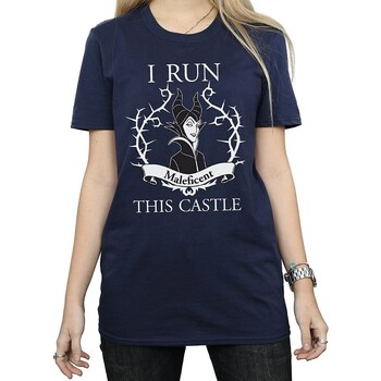 Abbigliamento Donna T-shirts a maniche lunghe Maleficent I Run This Castle Blu