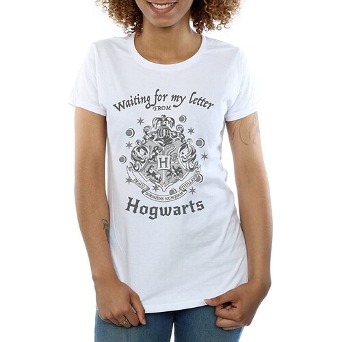 Abbigliamento Donna T-shirts a maniche lunghe Harry Potter Waiting For My Letter Bianco