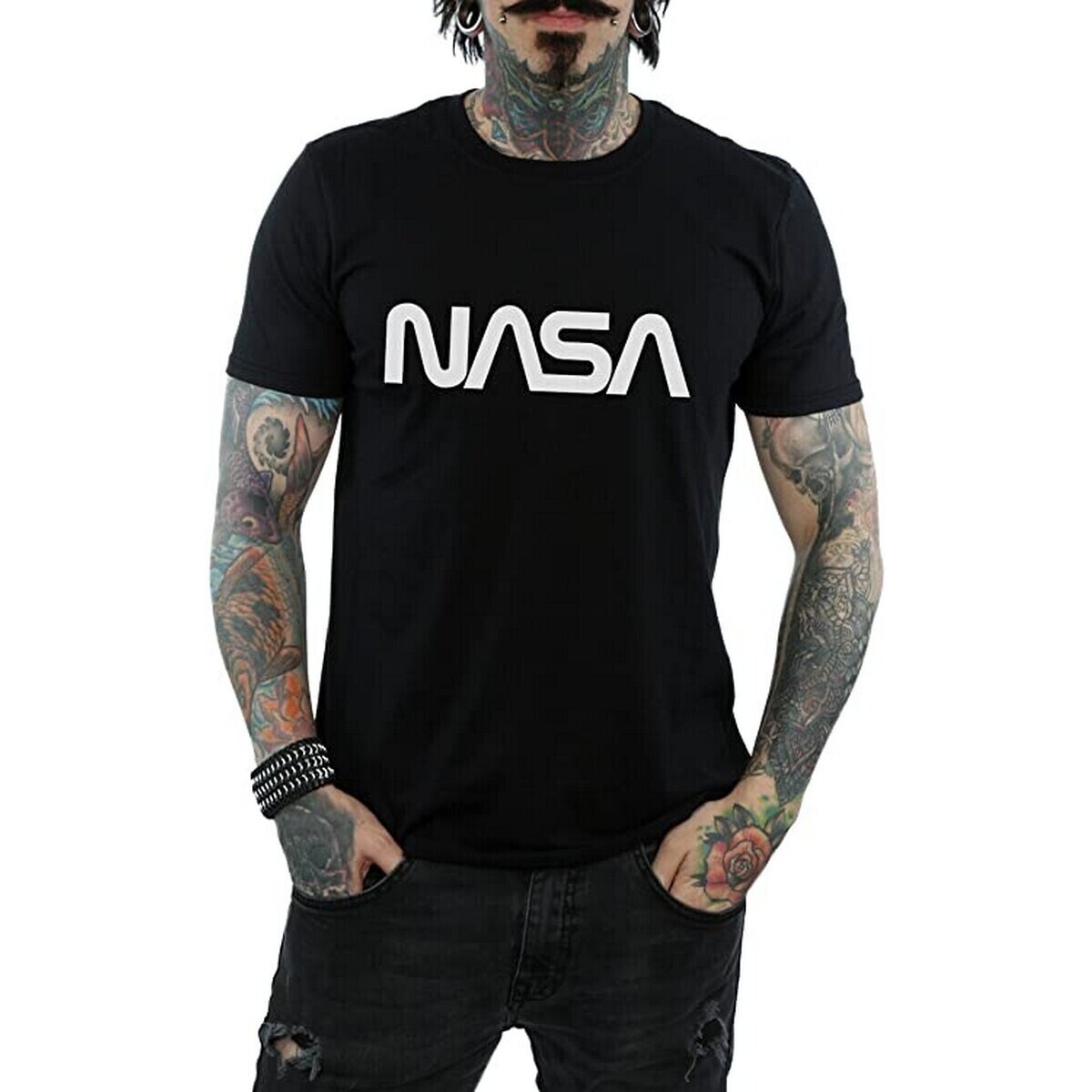 Abbigliamento Uomo T-shirts a maniche lunghe Nasa Modern Nero