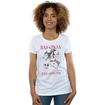 Abbigliamento Bambina T-shirts a maniche lunghe Disney Bad Girls Have More Fun Bianco