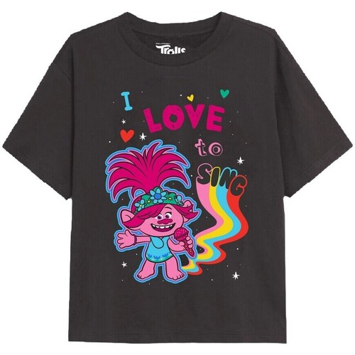 Abbigliamento Bambina T-shirts a maniche lunghe Trolls I Love To Sing Multicolore