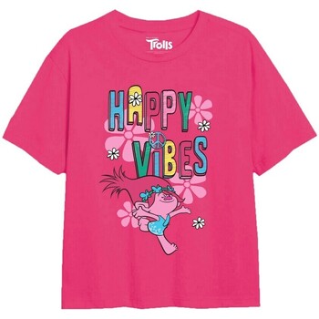 Abbigliamento Bambina T-shirts a maniche lunghe Trolls Happy Vibes Multicolore