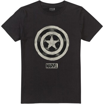 Abbigliamento Uomo T-shirts a maniche lunghe Captain America Ballpoint Nero