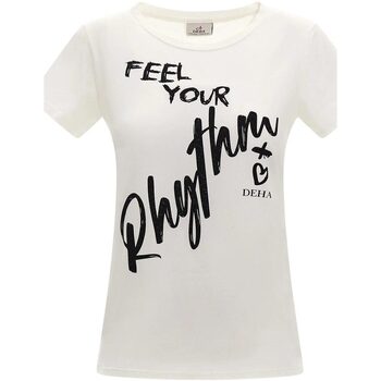 Abbigliamento Donna T-shirt maniche corte Deha T-SHIRT STRETCH CON STAMPA Bianco