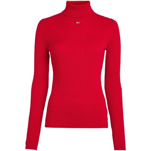 Abbigliamento Donna T-shirts a maniche lunghe Tommy Jeans TJW ESSENTIAL TURTLENECK SWEATER Rosso