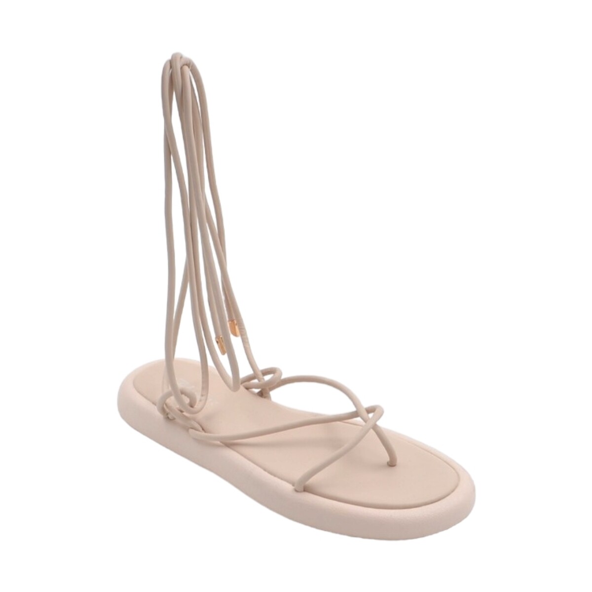 Scarpe Donna Sandali Malu Shoes Sandali donna beige con platform con fasce sottili incrociate e Beige