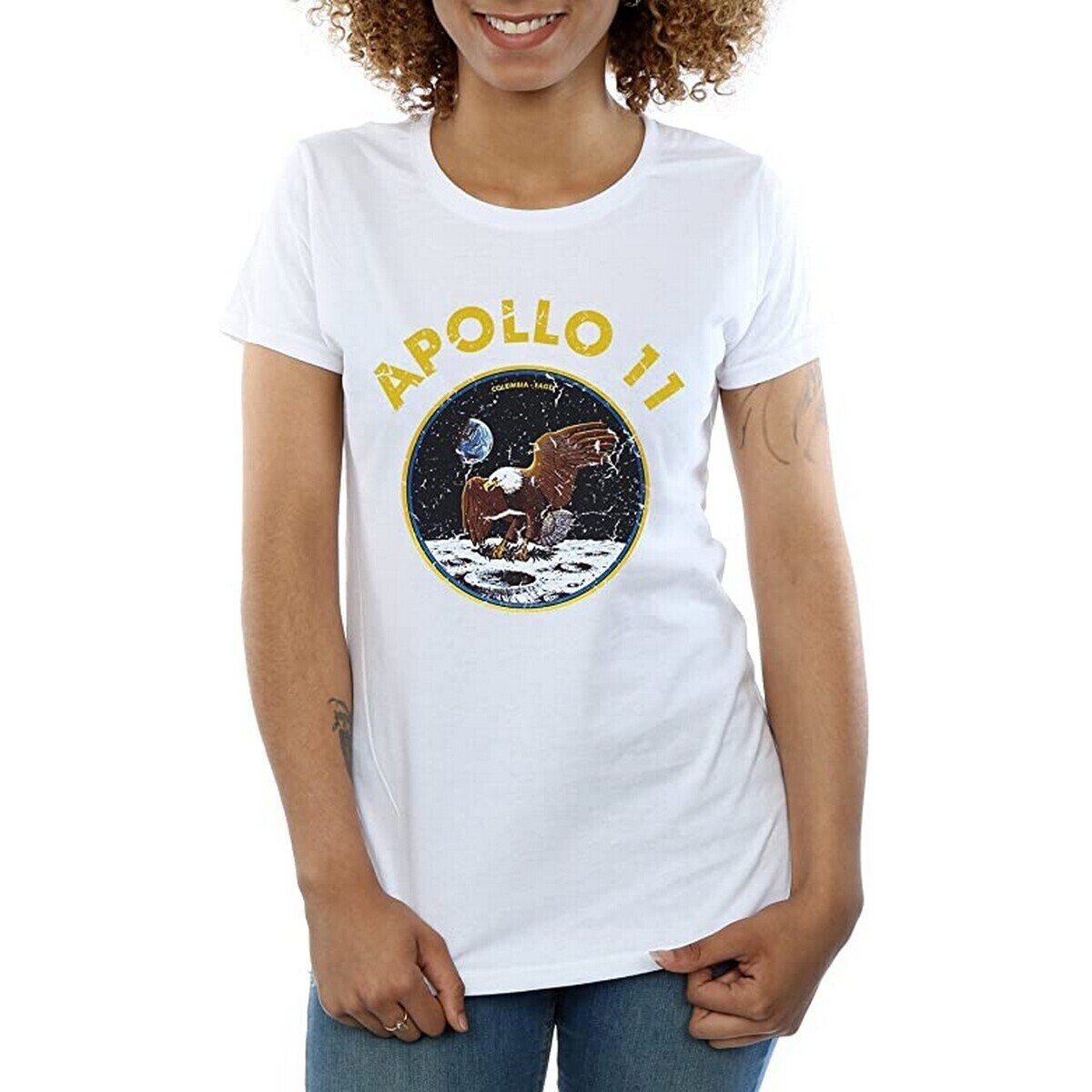 Abbigliamento Donna T-shirts a maniche lunghe Nasa Apollo 11 Bianco