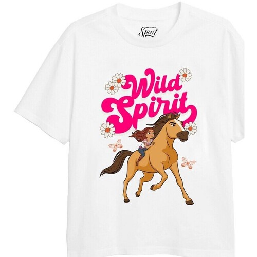 Abbigliamento Bambina T-shirts a maniche lunghe Spirit Wild Bianco