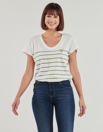 Abbigliamento Donna T-shirt maniche corte Only ONLEMILY Ecru / Verde
