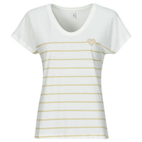 Abbigliamento Donna T-shirt maniche corte Only ONLEMILY Ecru / Marrone
