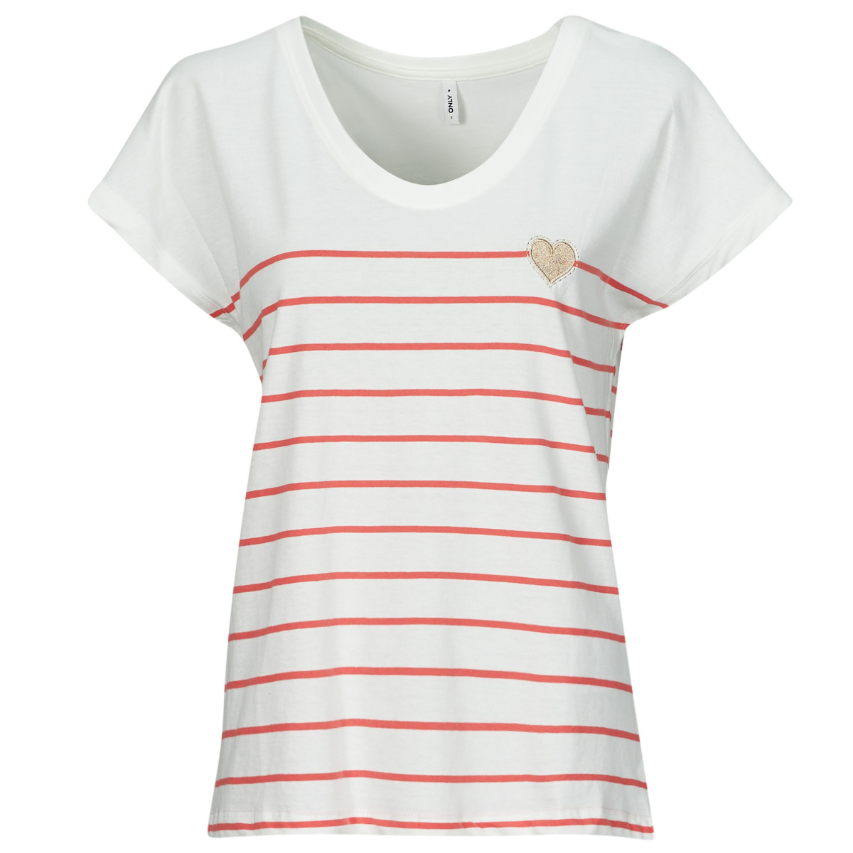 Abbigliamento Donna T-shirt maniche corte Only ONLEMILY Ecru / Rosso