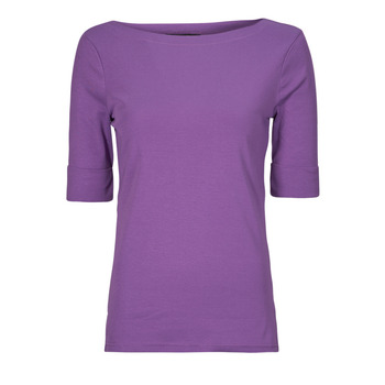 Abbigliamento Donna T-shirt maniche corte Lauren Ralph Lauren JUDY-ELBOW SLEEVE-KNIT Viola