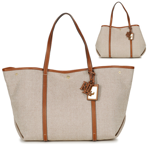Borse Donna Tote bag / Borsa shopping Lauren Ralph Lauren EMERIE TOTE LARGE Cognac / Beige