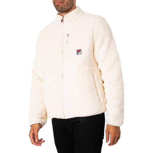 Abbigliamento Uomo Cappotti Fila Giacca in pile Cormac con zip tono su tono Bianco