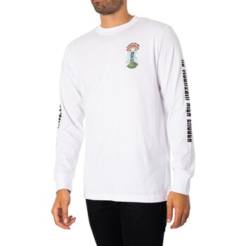 Abbigliamento Uomo T-shirt maniche corte Hikerdelic T-shirt a maniche lunghe con grafica Mountain Back Bianco
